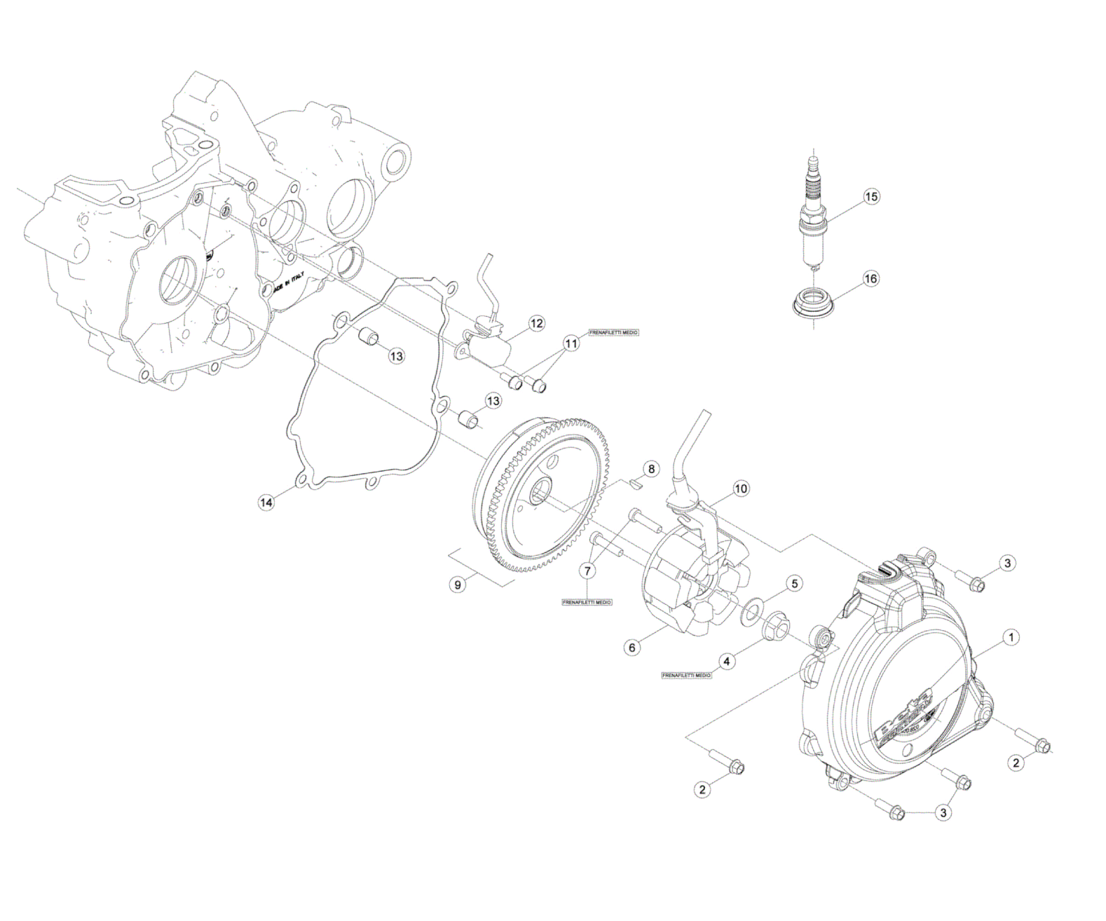 ALTERNATOR - ENGINE COVER