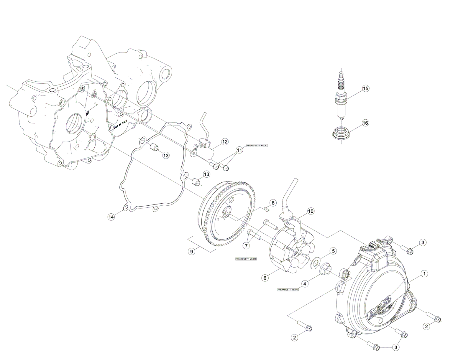ALTERNATOR - ENGINE COVER