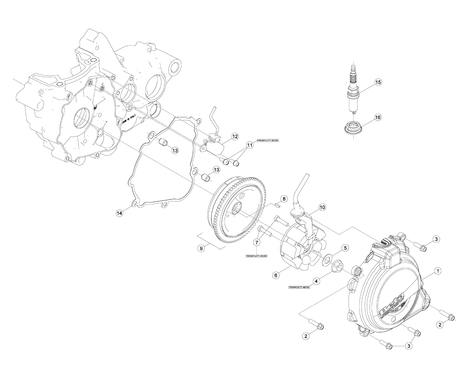 ALTERNATOR - ENGINE COVER