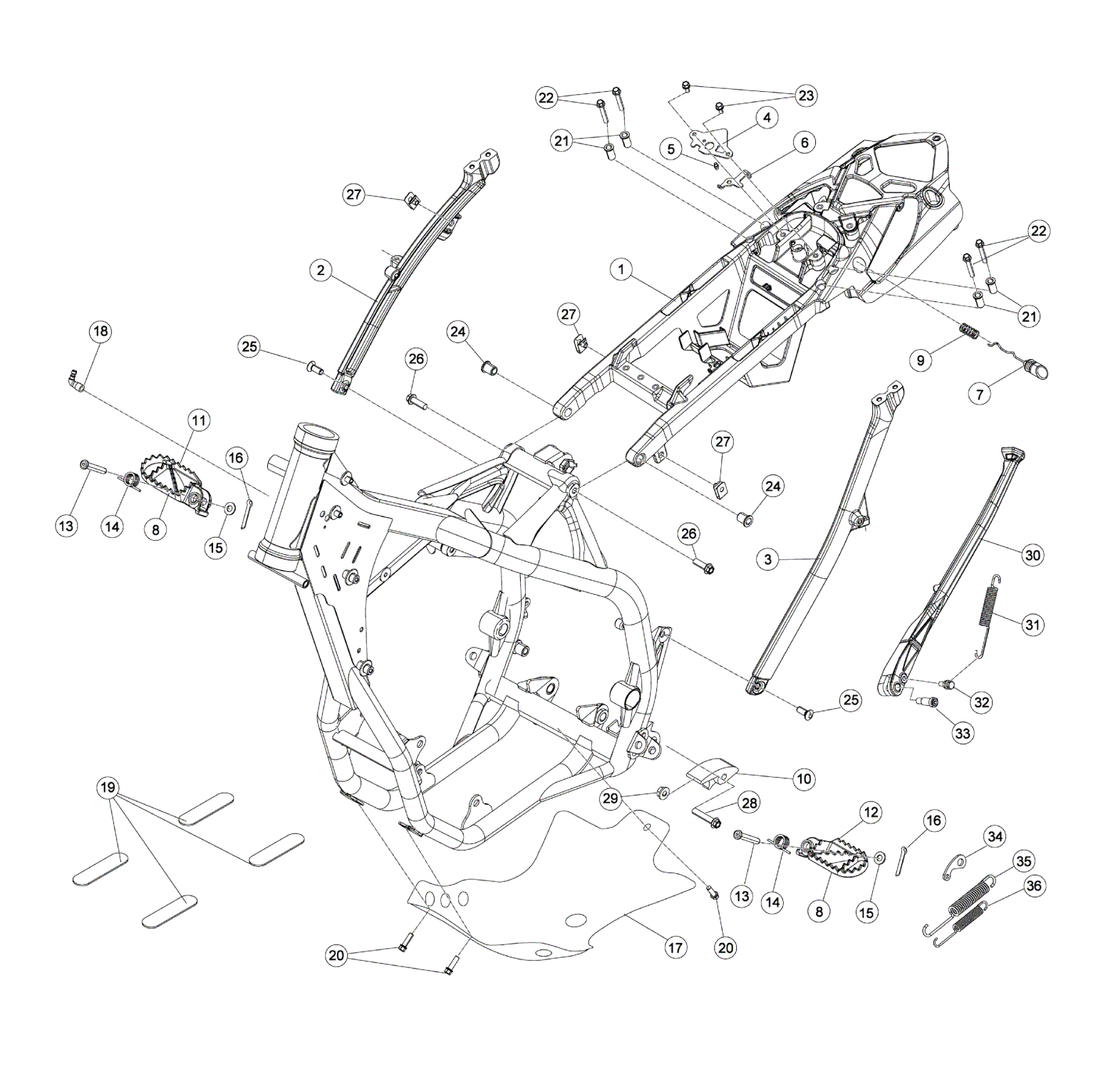 SUBFRAME - FOOTRESTS