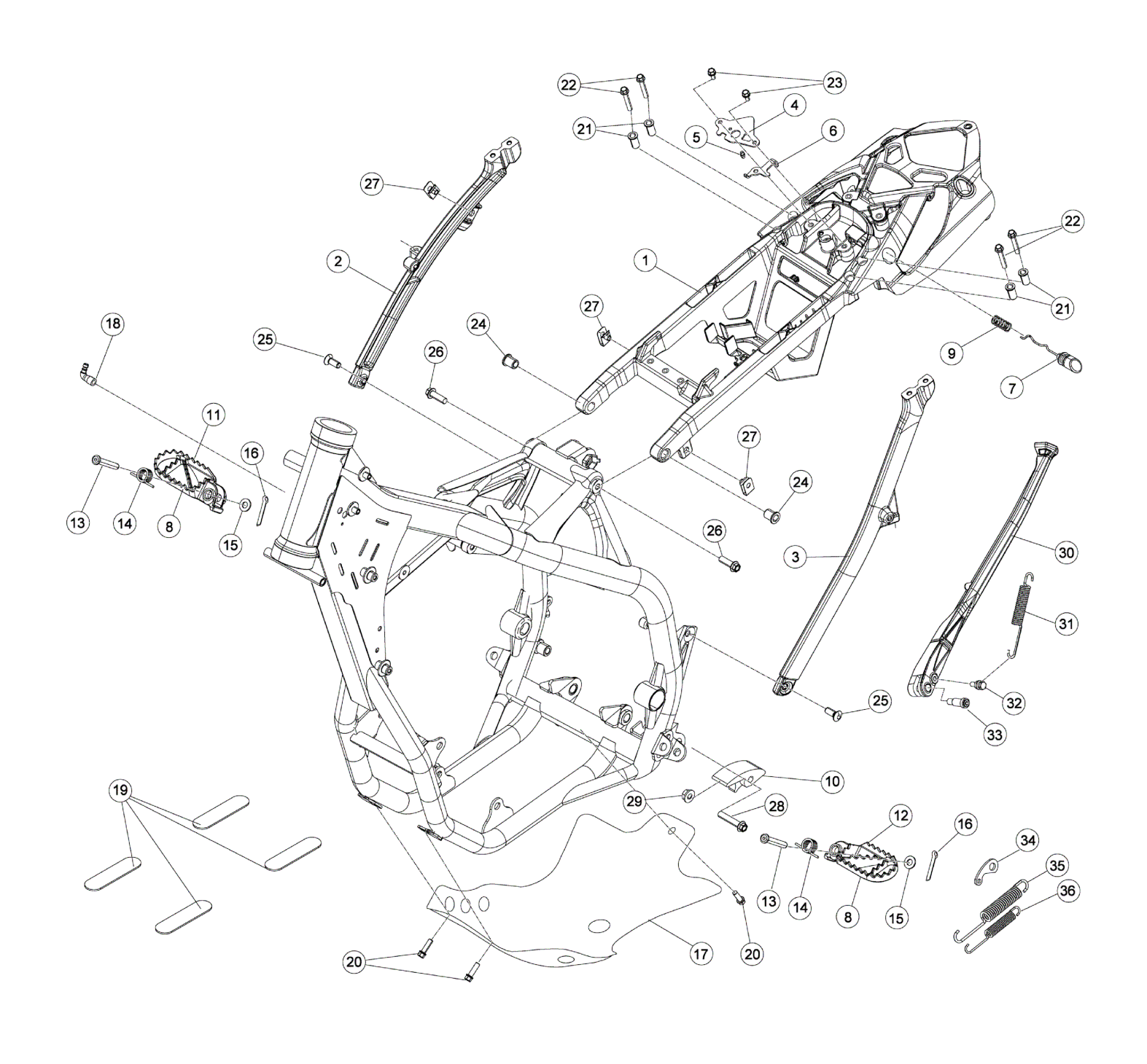 SUBFRAME - FOOTRESTS