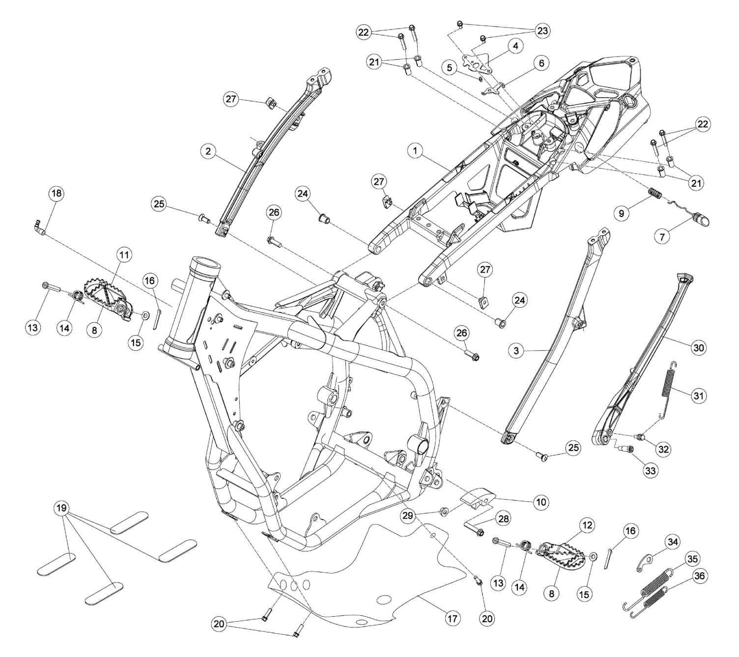 SUBFRAME - FOOTRESTS