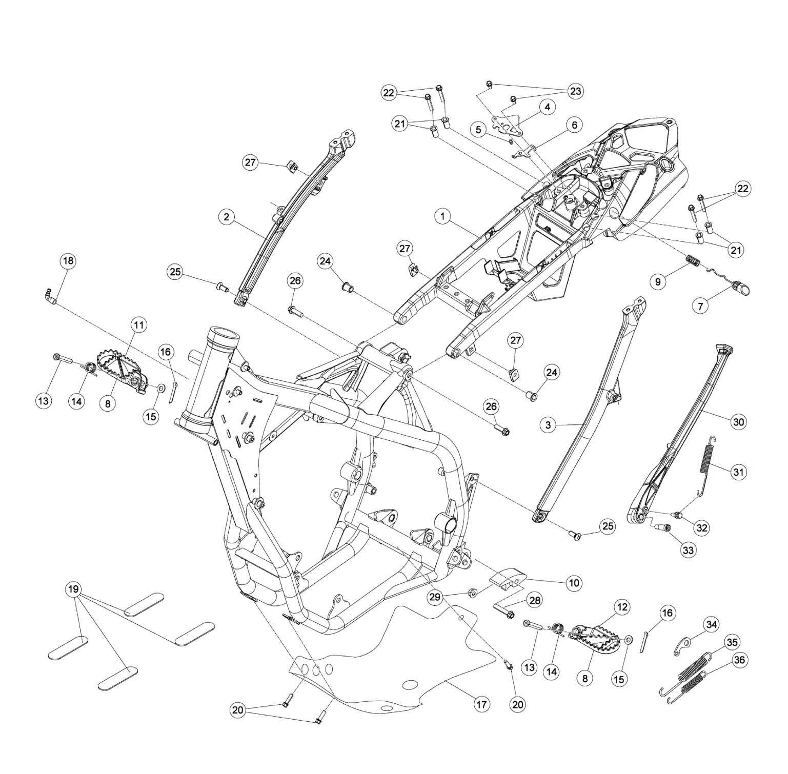 SUBFRAME - FOOTRESTS