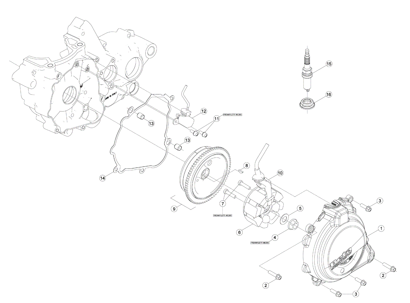 ALTERNATOR - ENGINE COVER