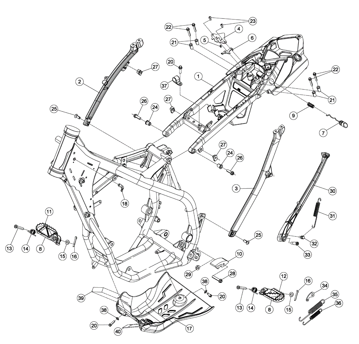 SUBFRAME - FOOTRESTS