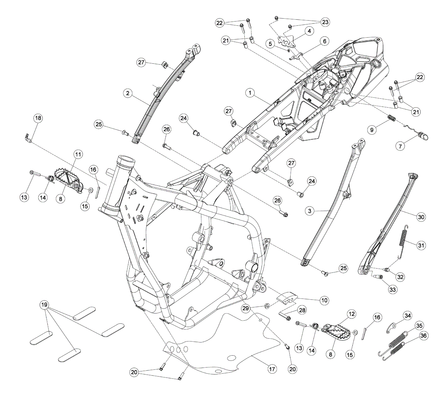 SUBFRAME - FOOTRESTS