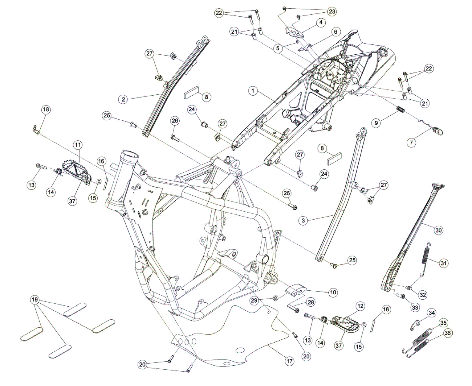 SUBFRAME - FOOTRESTS