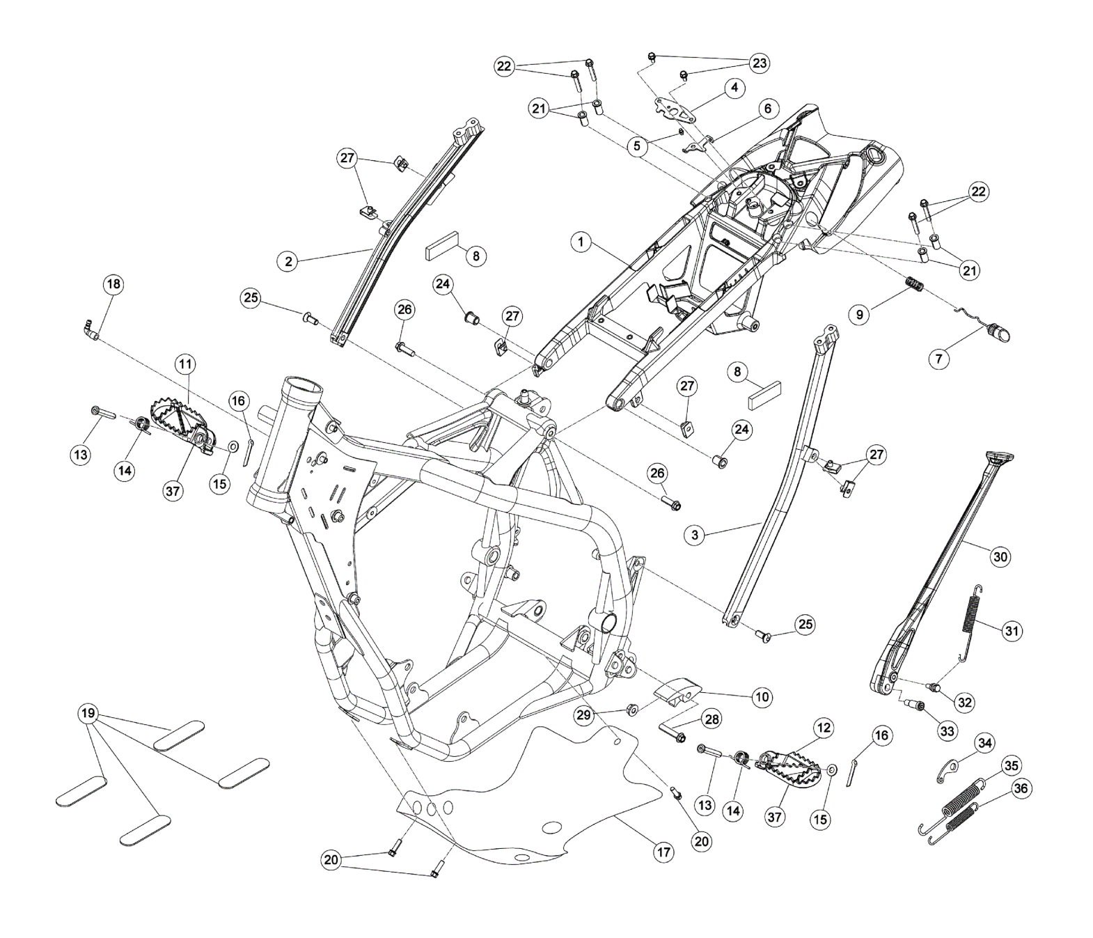 SUBFRAME - FOOTRESTS