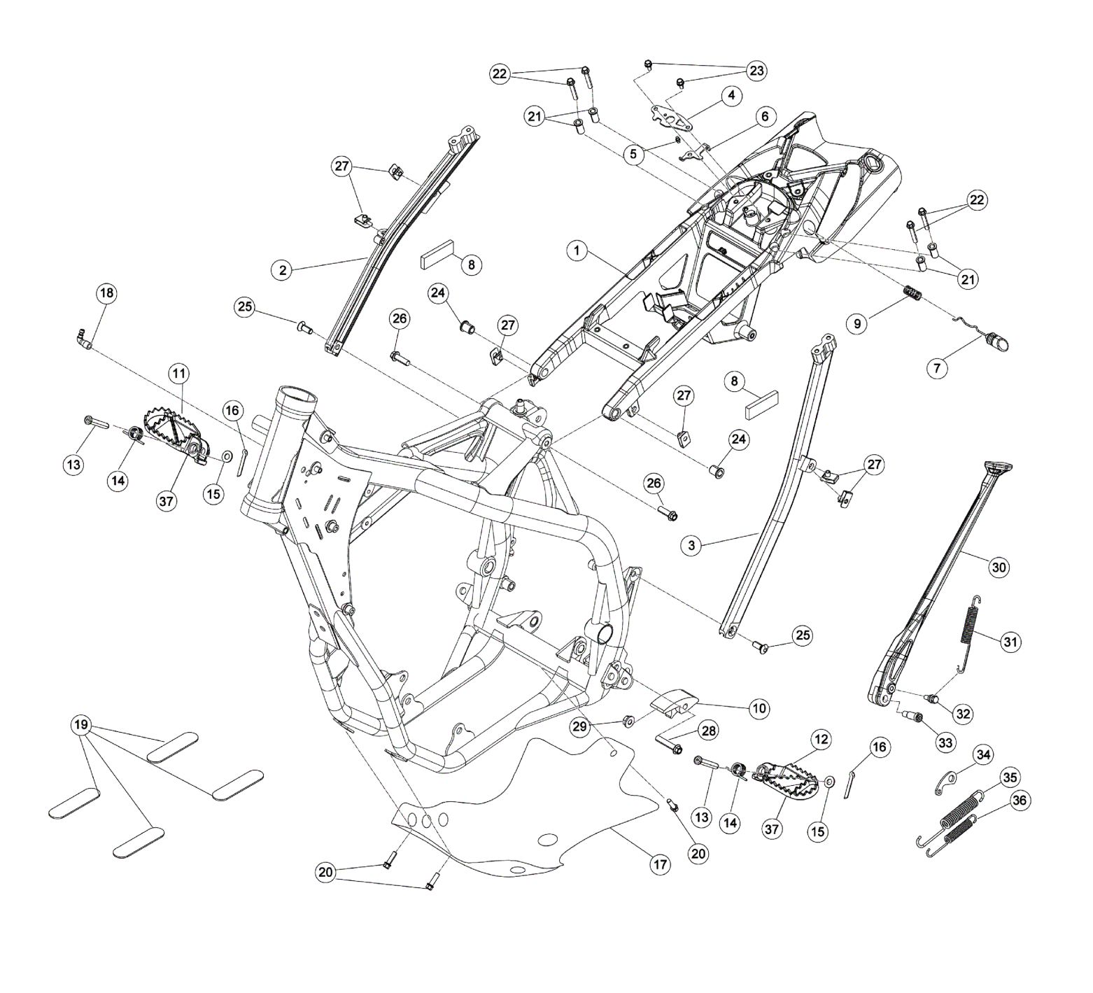 SUBFRAME - FOOTRESTS