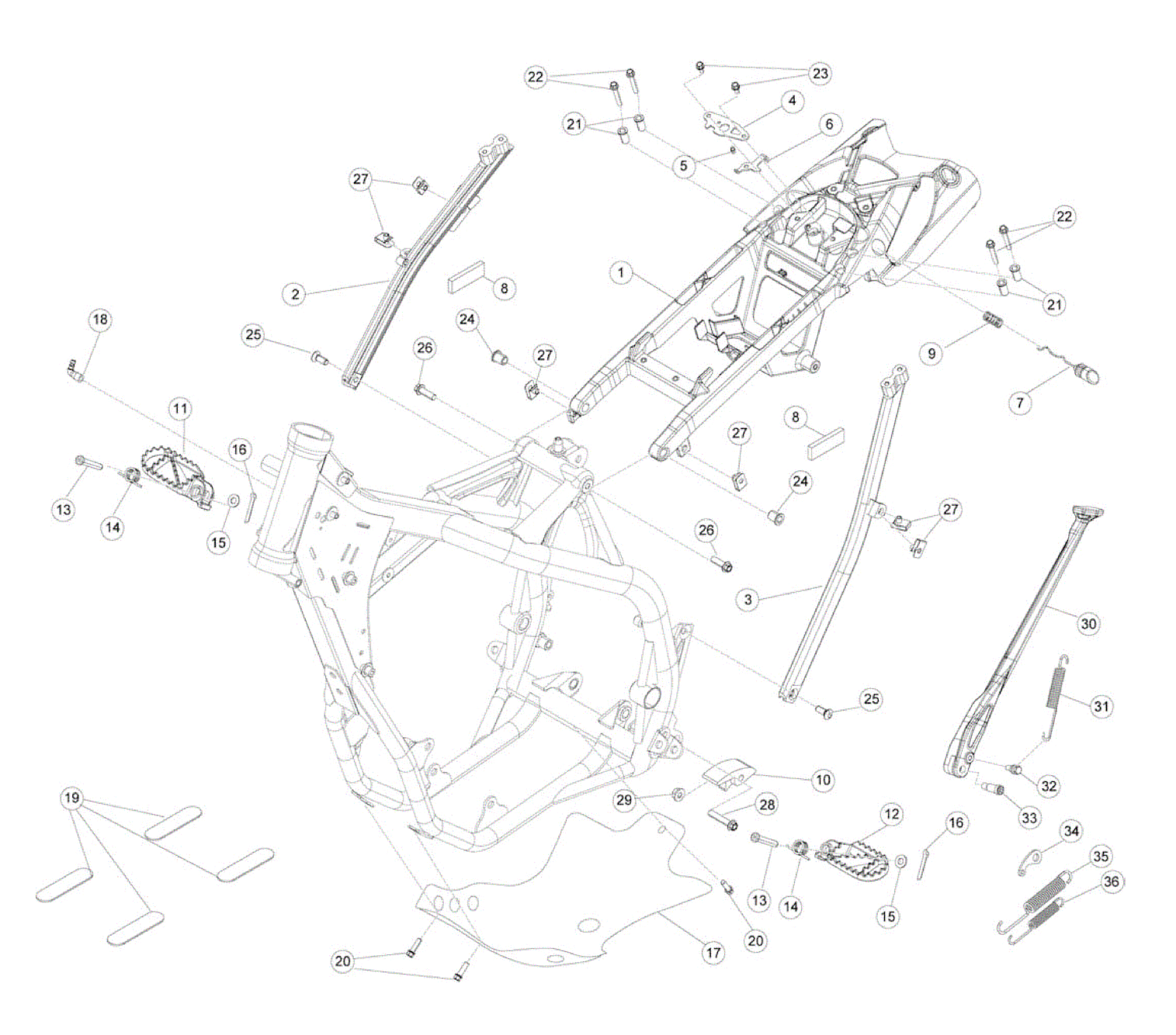 SUBFRAME - FOOTRESTS