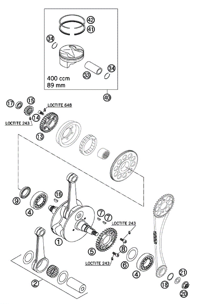 CRANKSHAFT - PISTON (400)