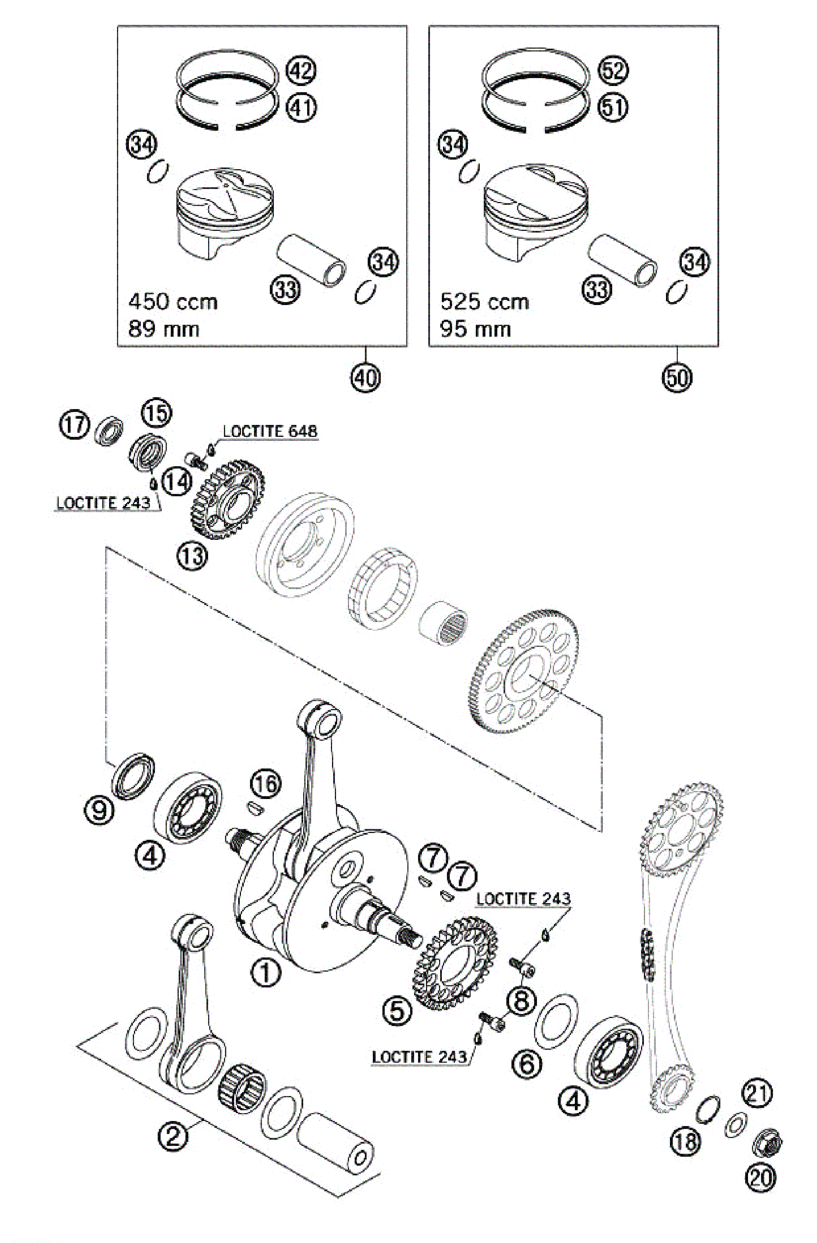CRANKSHAFT - PISTON (450-525)