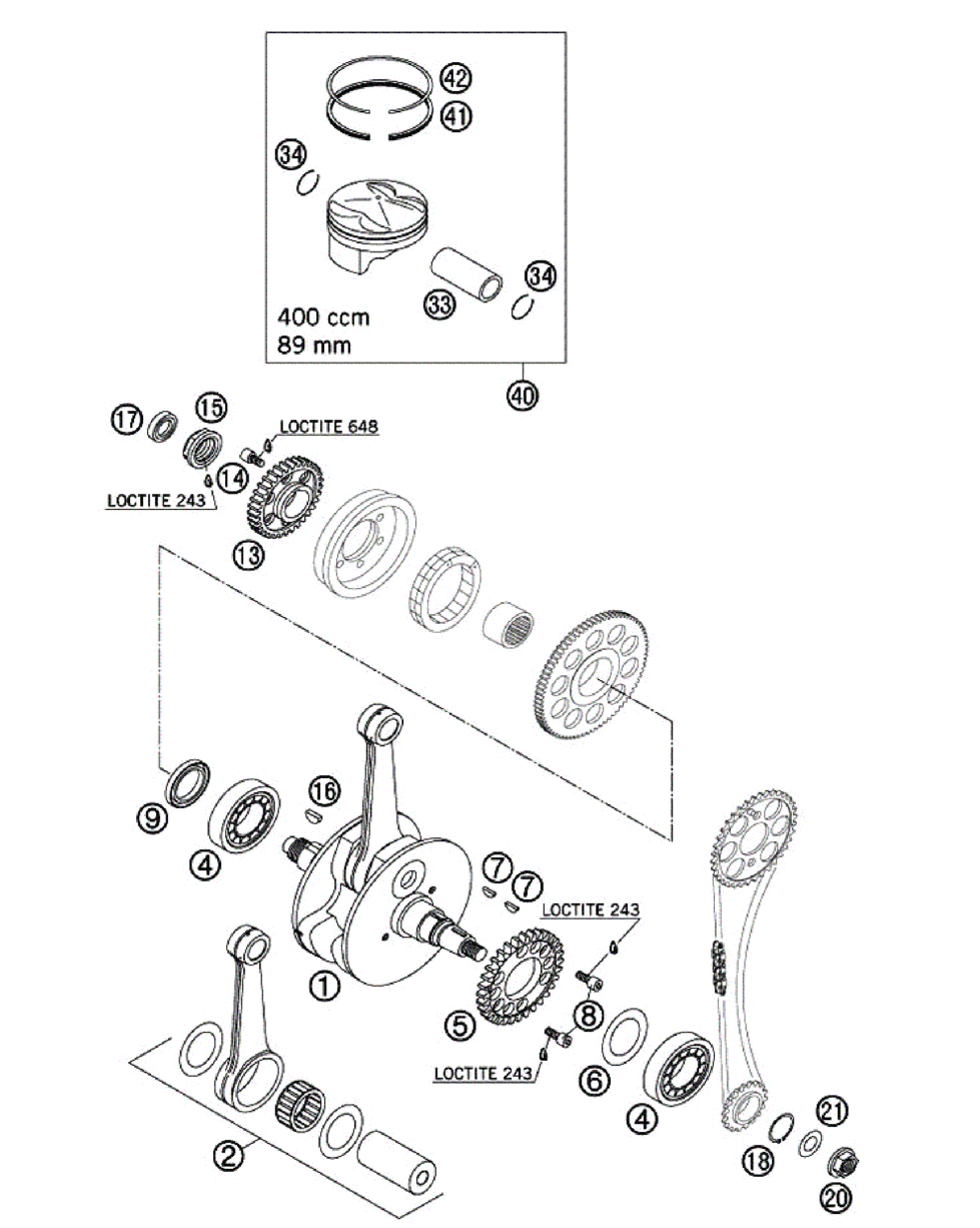 CRANKSHAFT - PISTON (400)