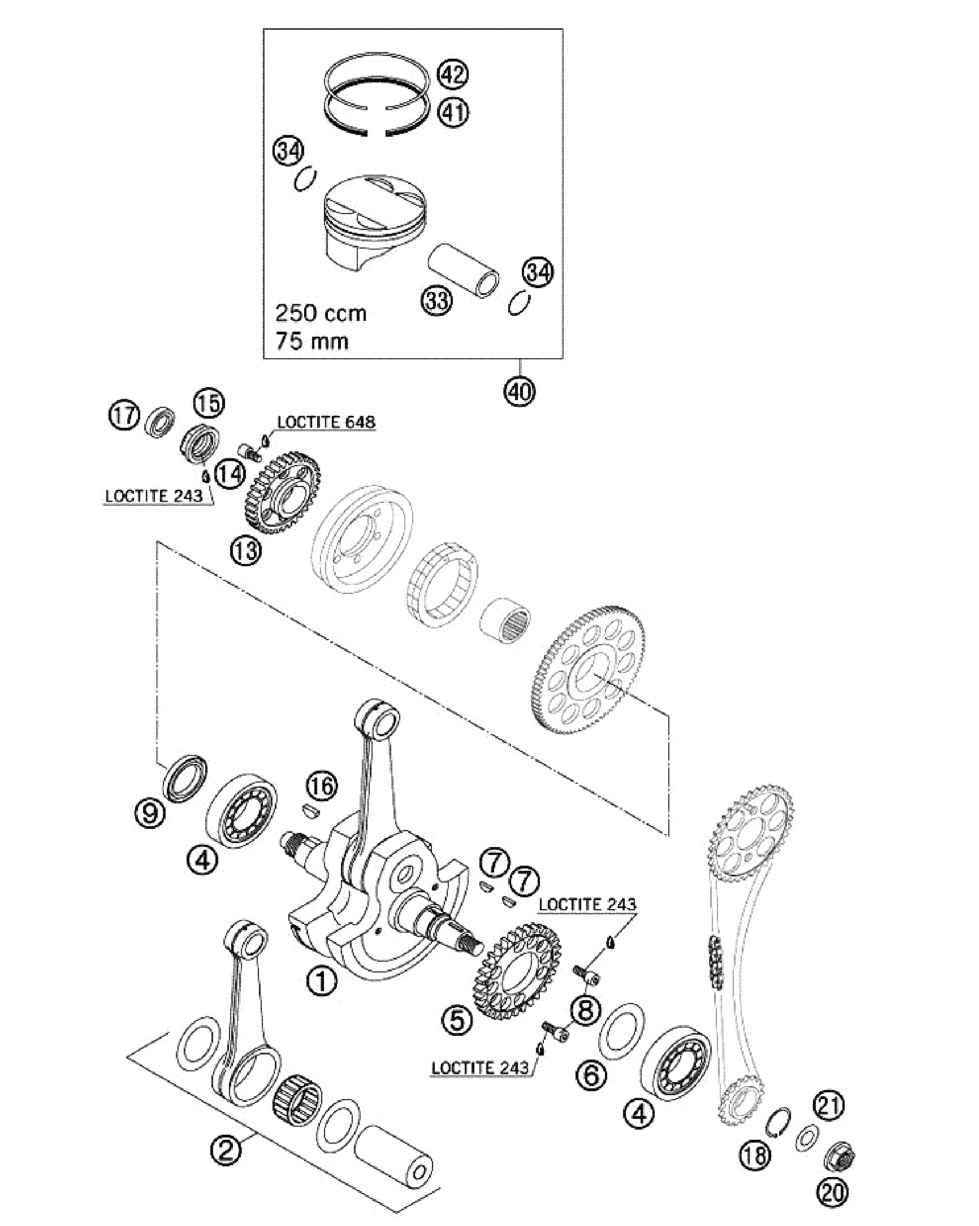 CRANKSHAFT - PISTON (250)