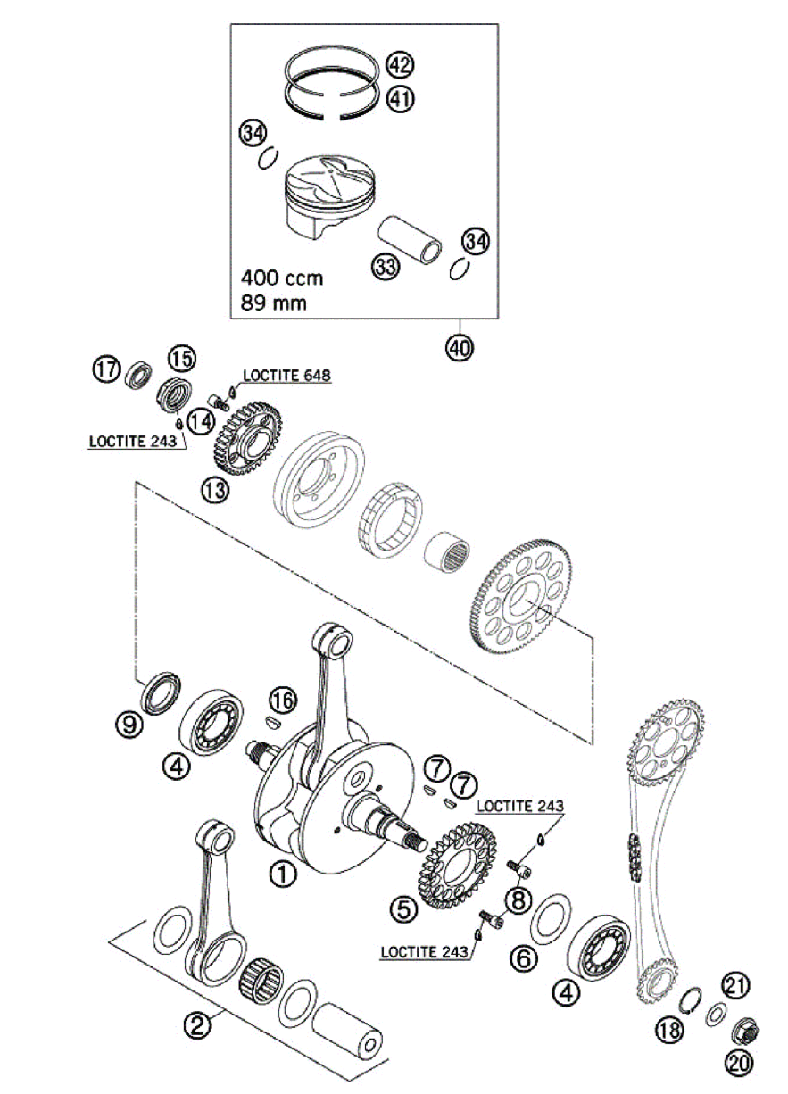 CRANKSHAFT - PISTON (400)