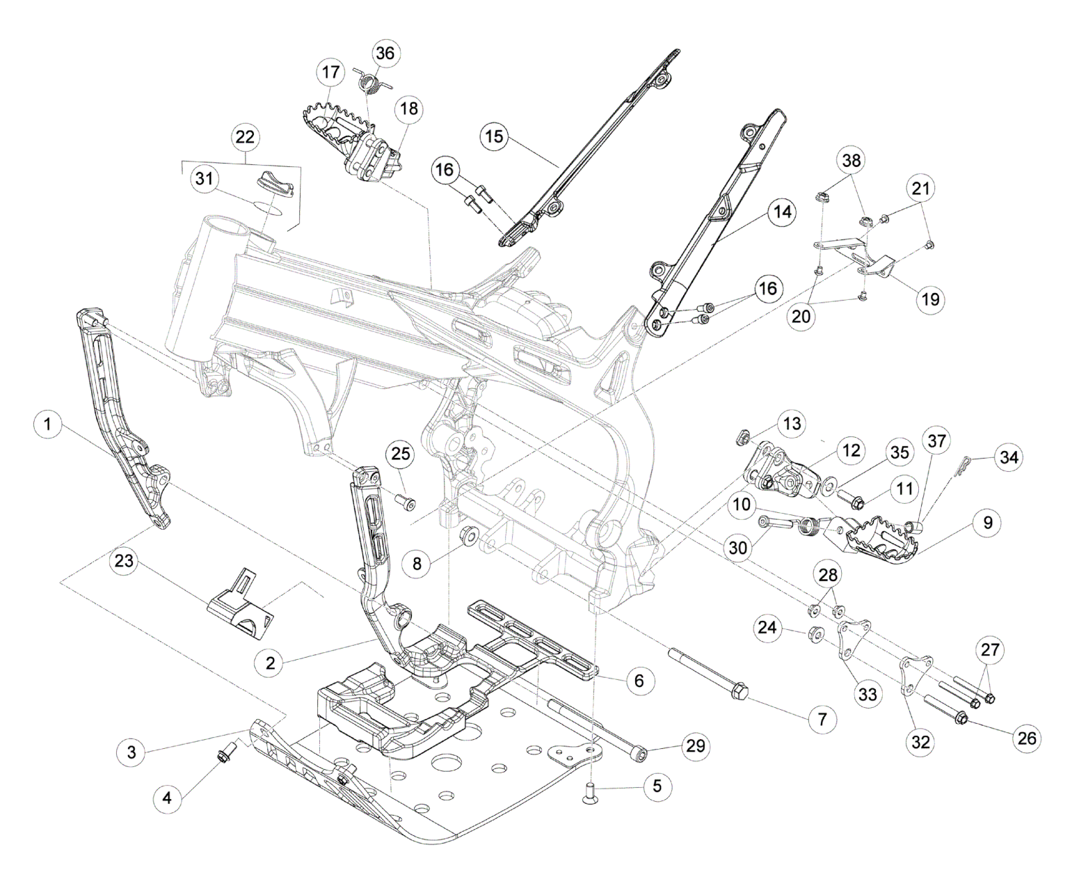SUBFRAME - FOOTRESTS