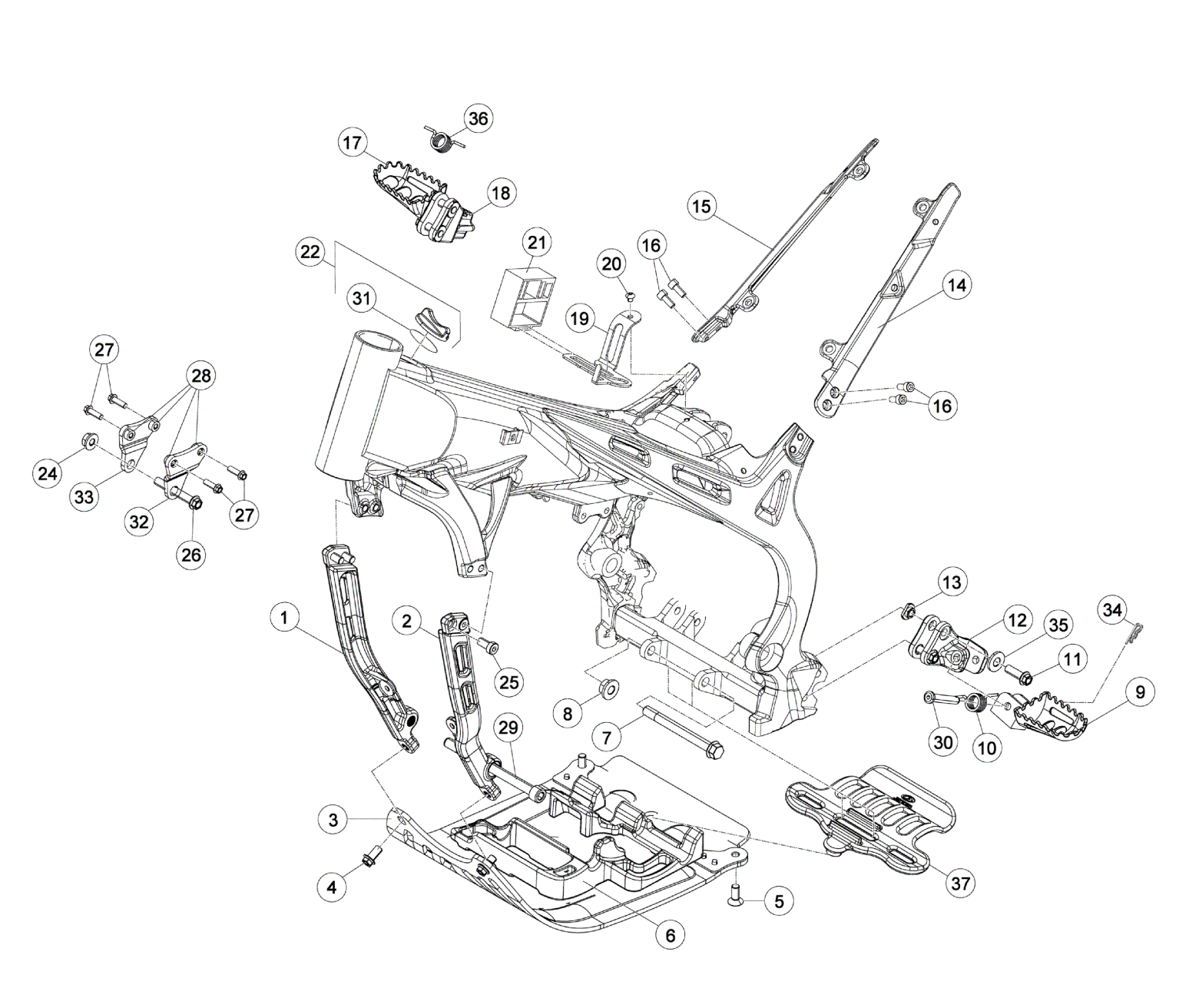 SUBFRAME - FOOTRESTS