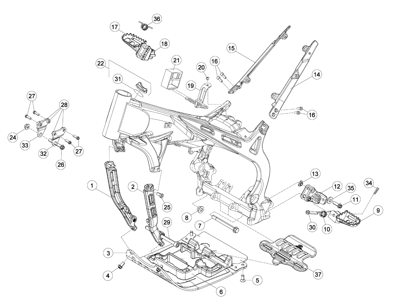 SUBFRAME - FOOTRESTS