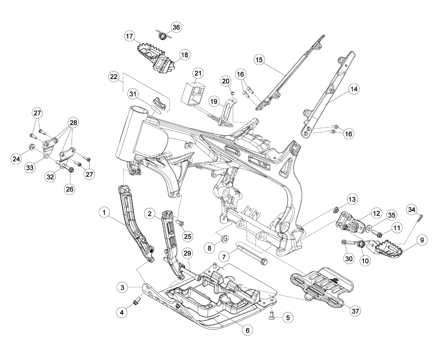 SUBFRAME - FOOTRESTS