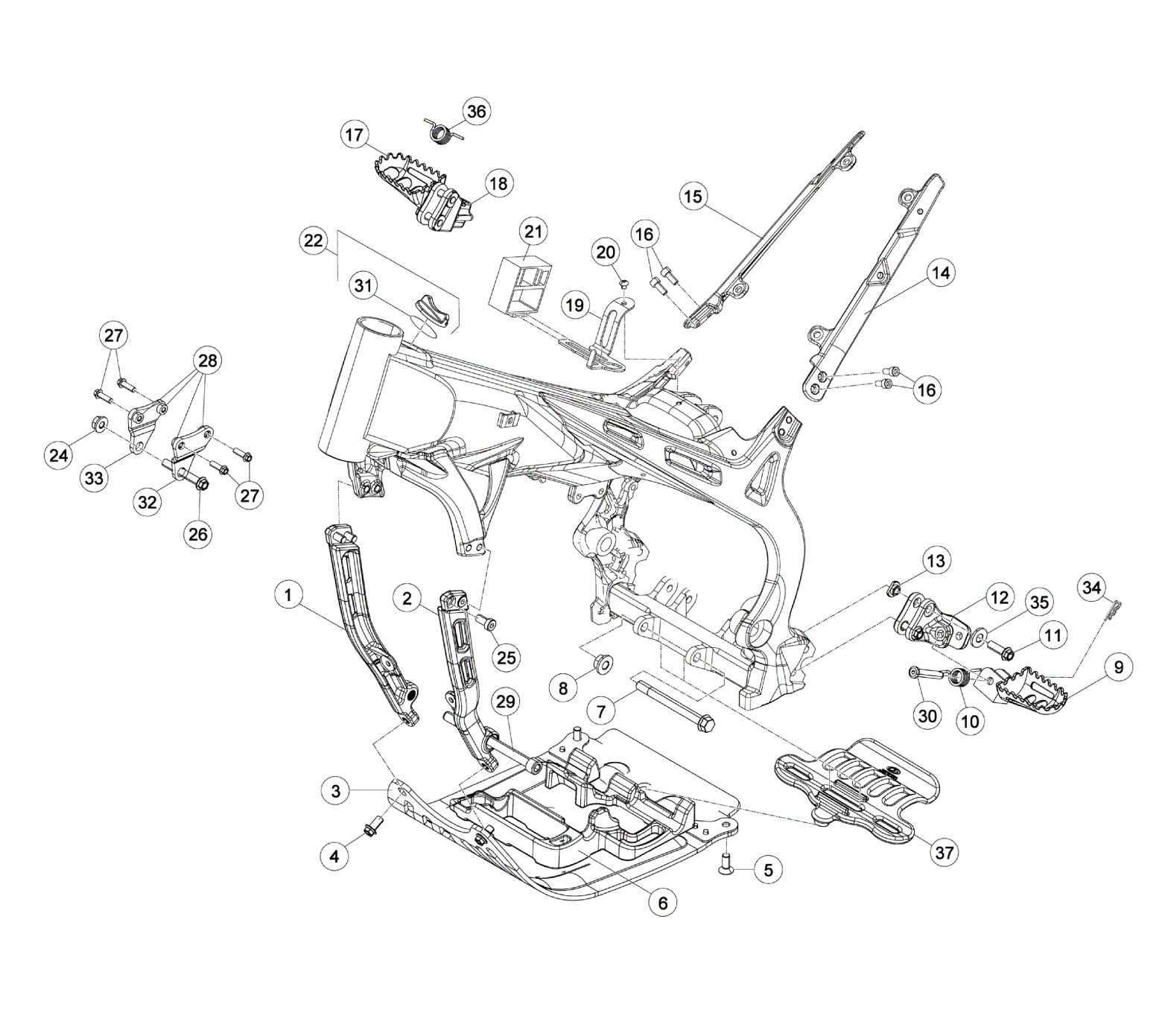SUBFRAME - FOOTRESTS