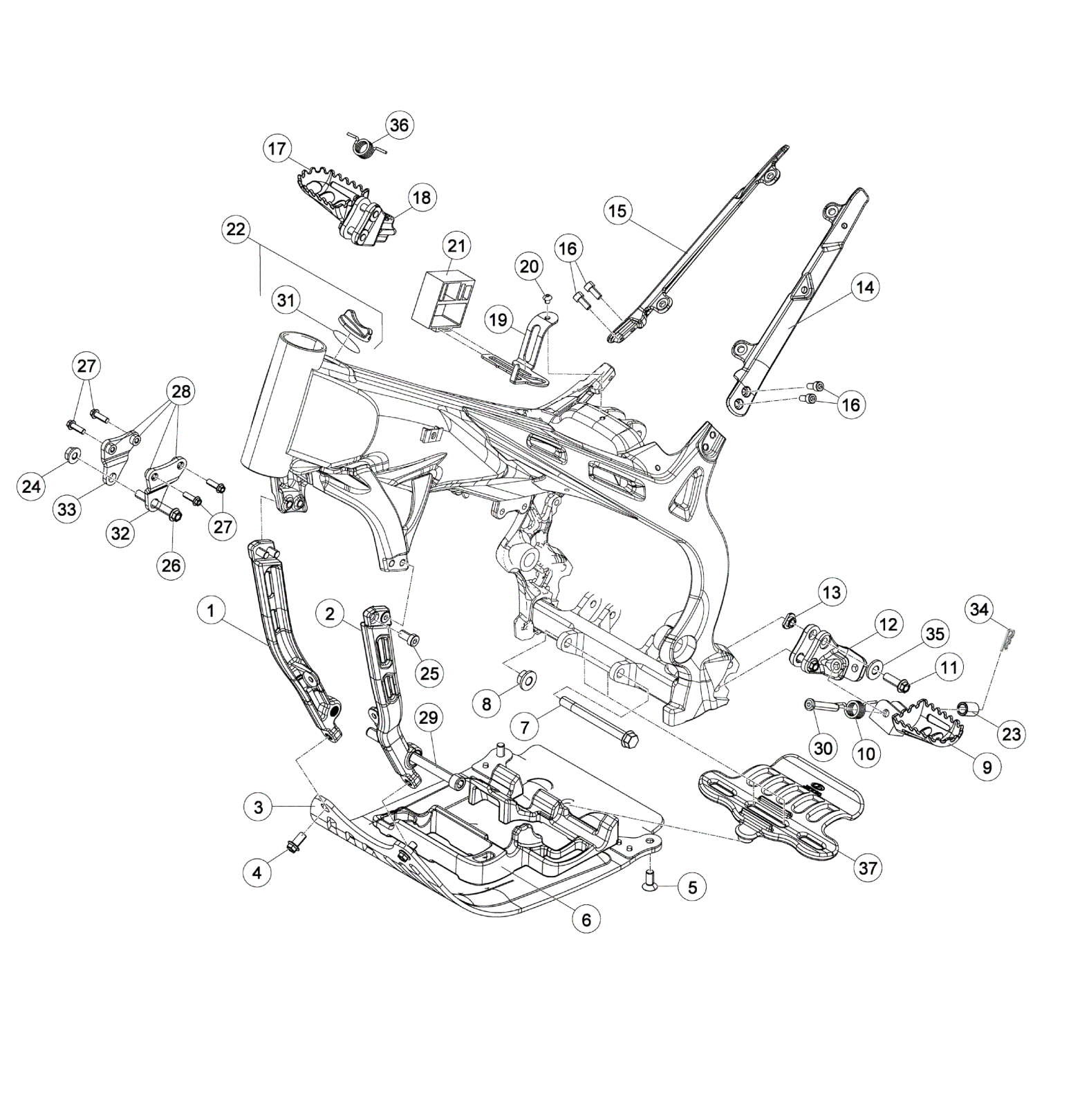 SUBFRAME - FOOTRESTS