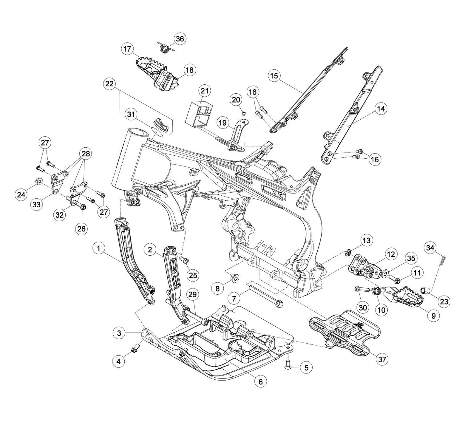 SUBFRAME - FOOTRESTS