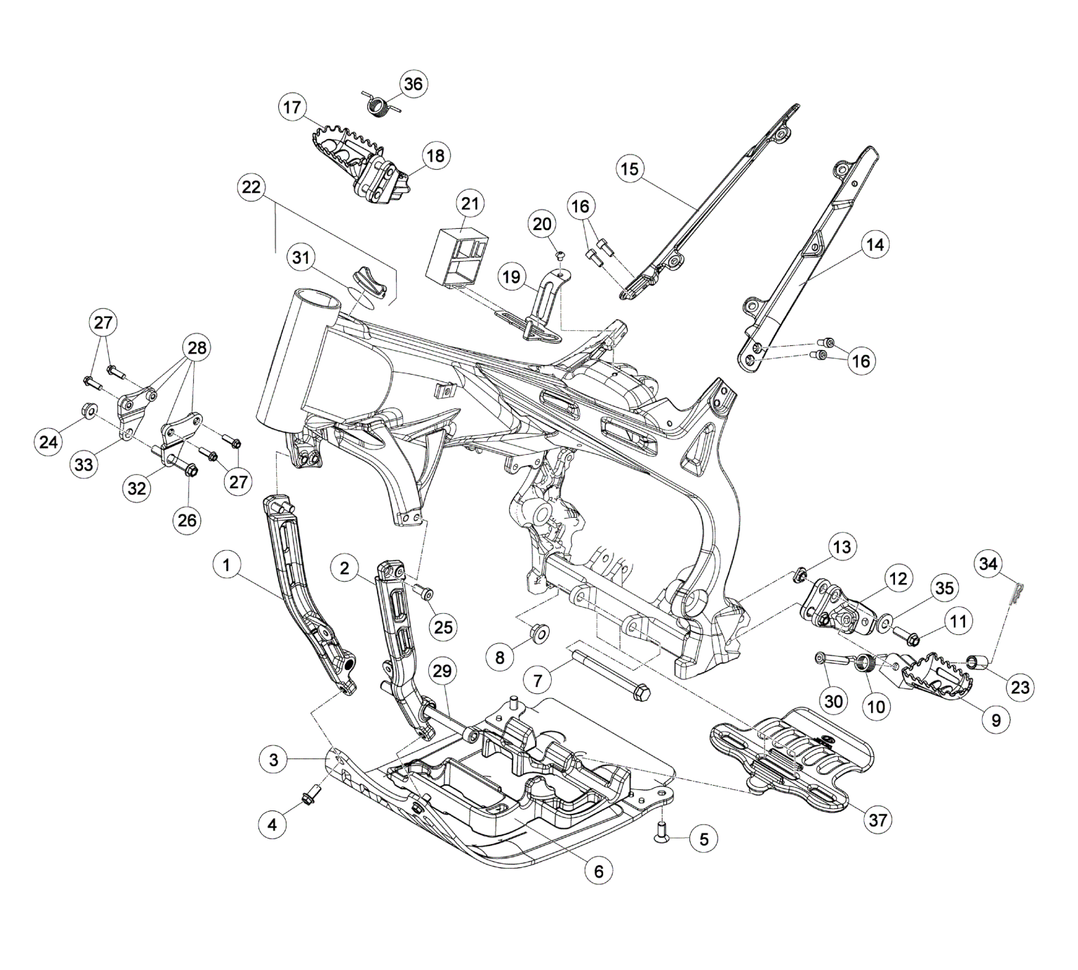 SUBFRAME - FOOTRESTS