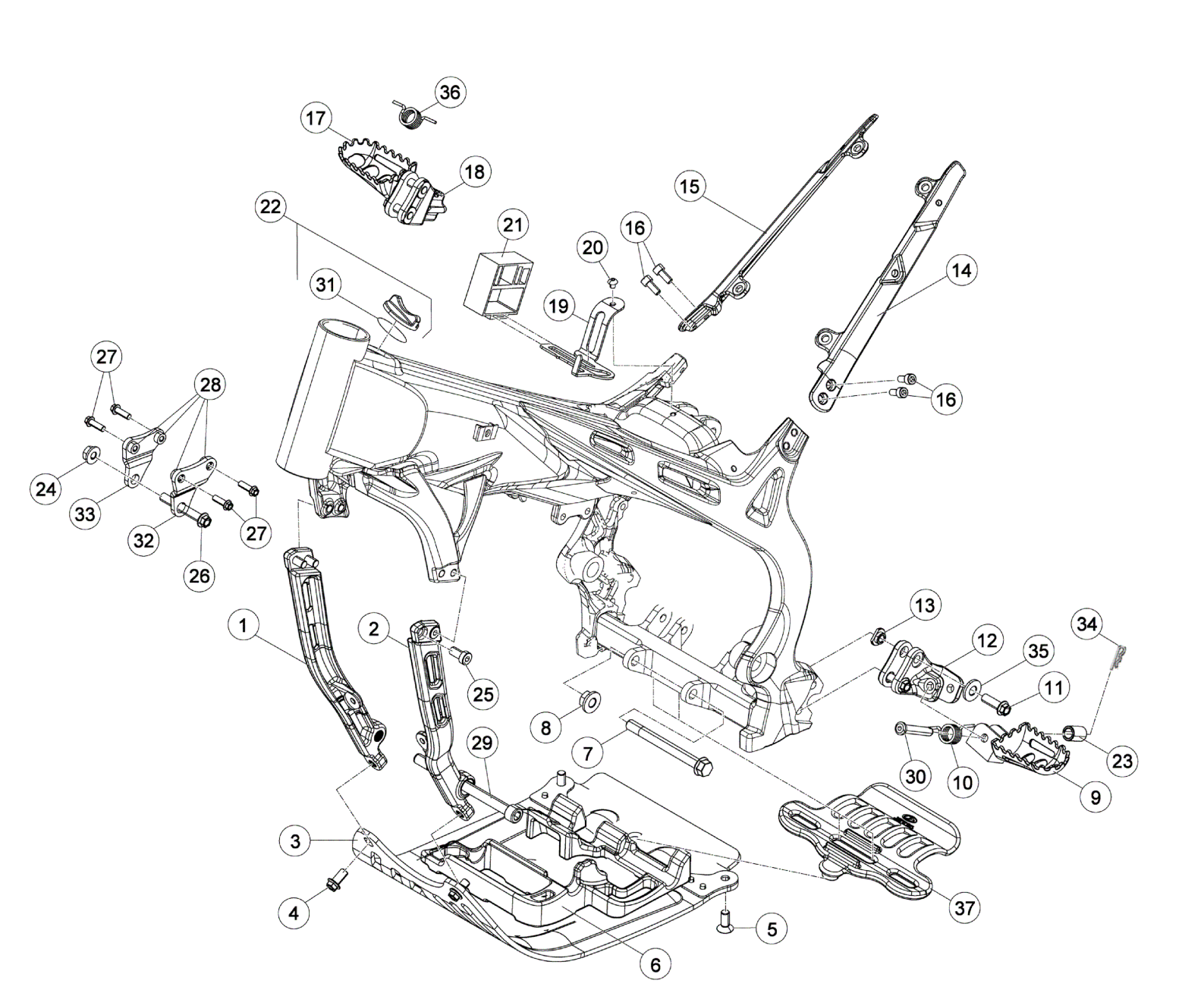 SUBFRAME - FOOTRESTS