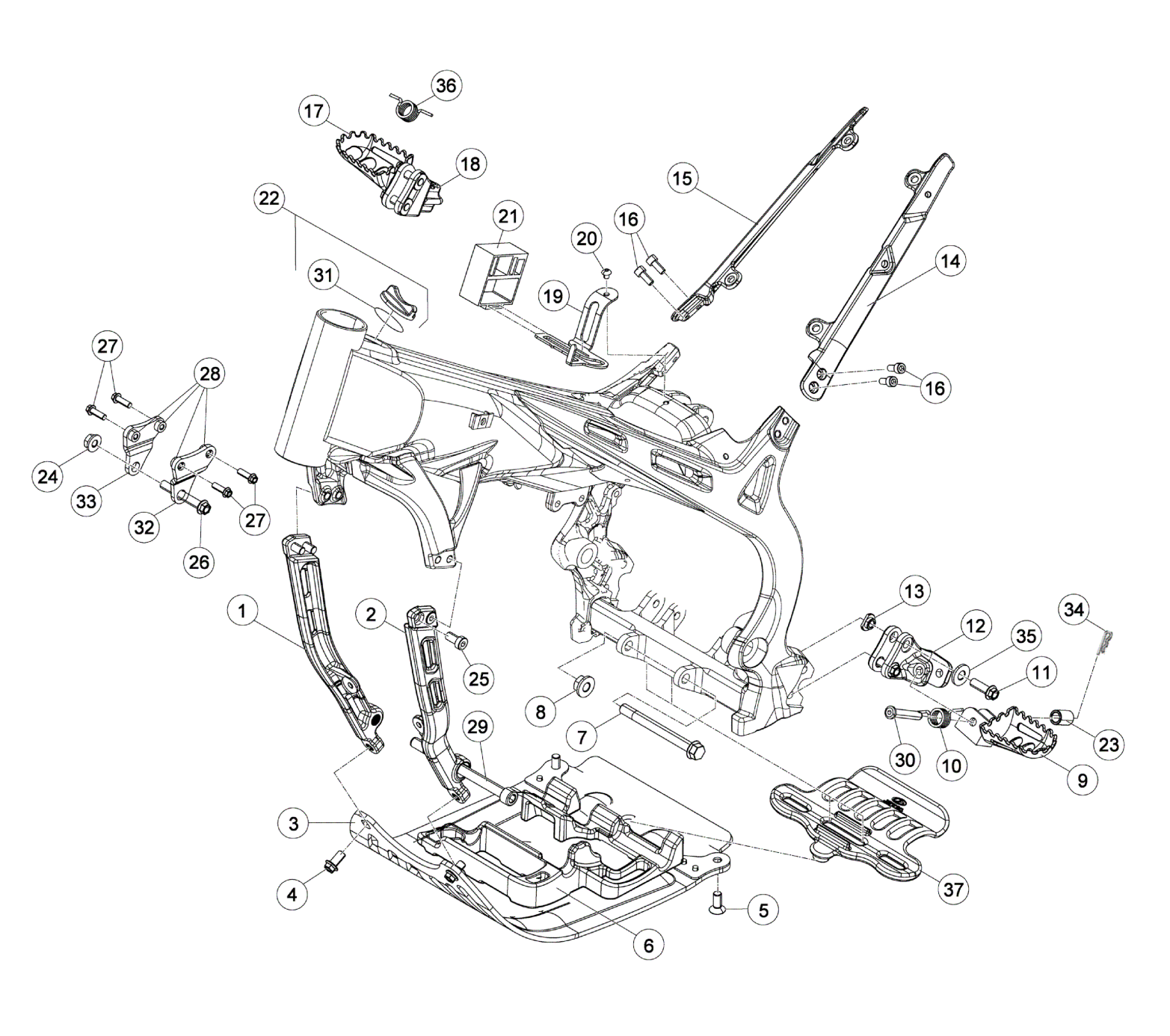 SUBFRAME - FOOTRESTS