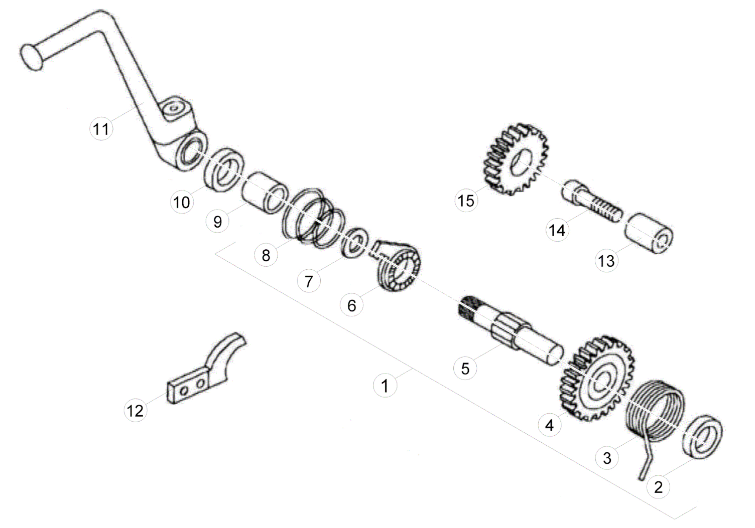 Beta OEM - COMPLETE SELECTOR SHAFT REV/EVO 4T Beta OEM - COMPLETE SELECTOR SHAFT REV/EVO 4T
