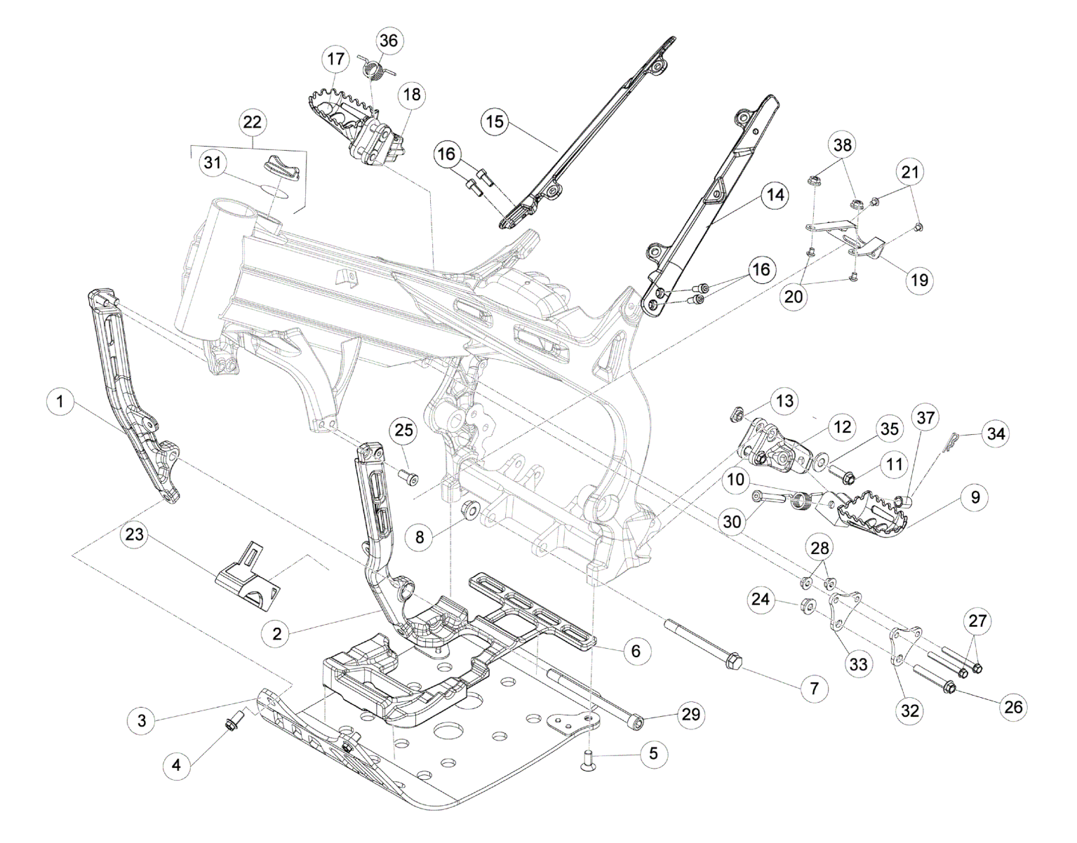 SUBFRAME - FOOTRESTS