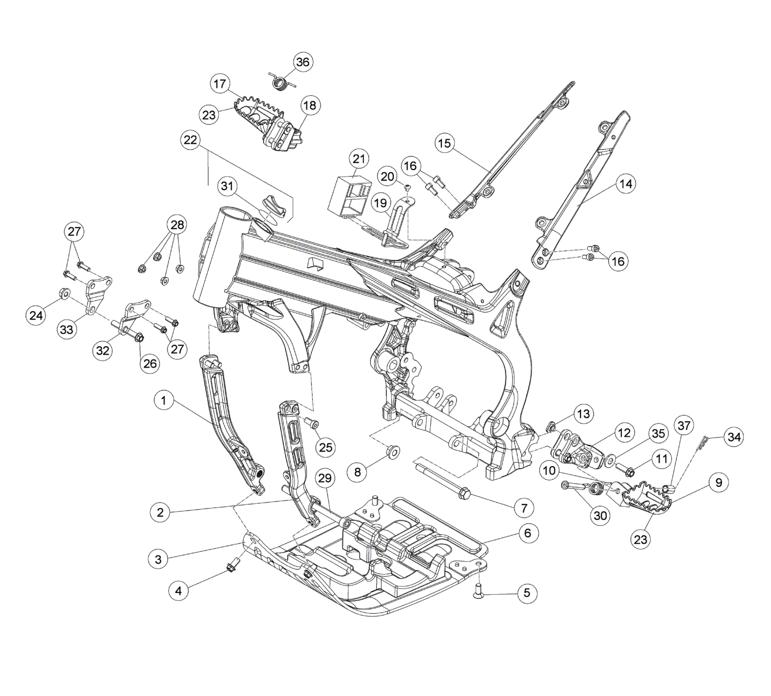 SUBFRAME - FOOTRESTS