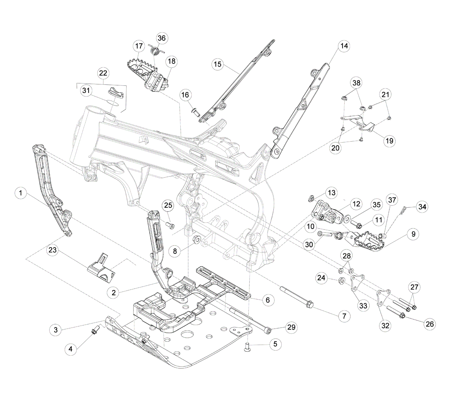 SUBFRAME - FOOTRESTS