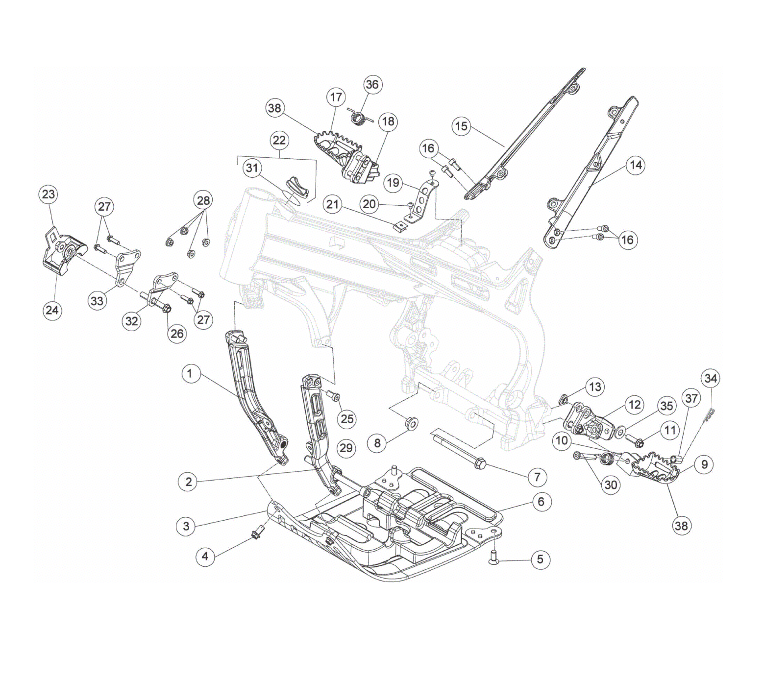 SUBFRAME - FOOTRESTS