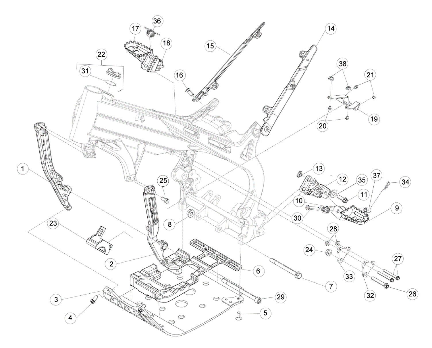 SUBFRAME - FOOTRESTS