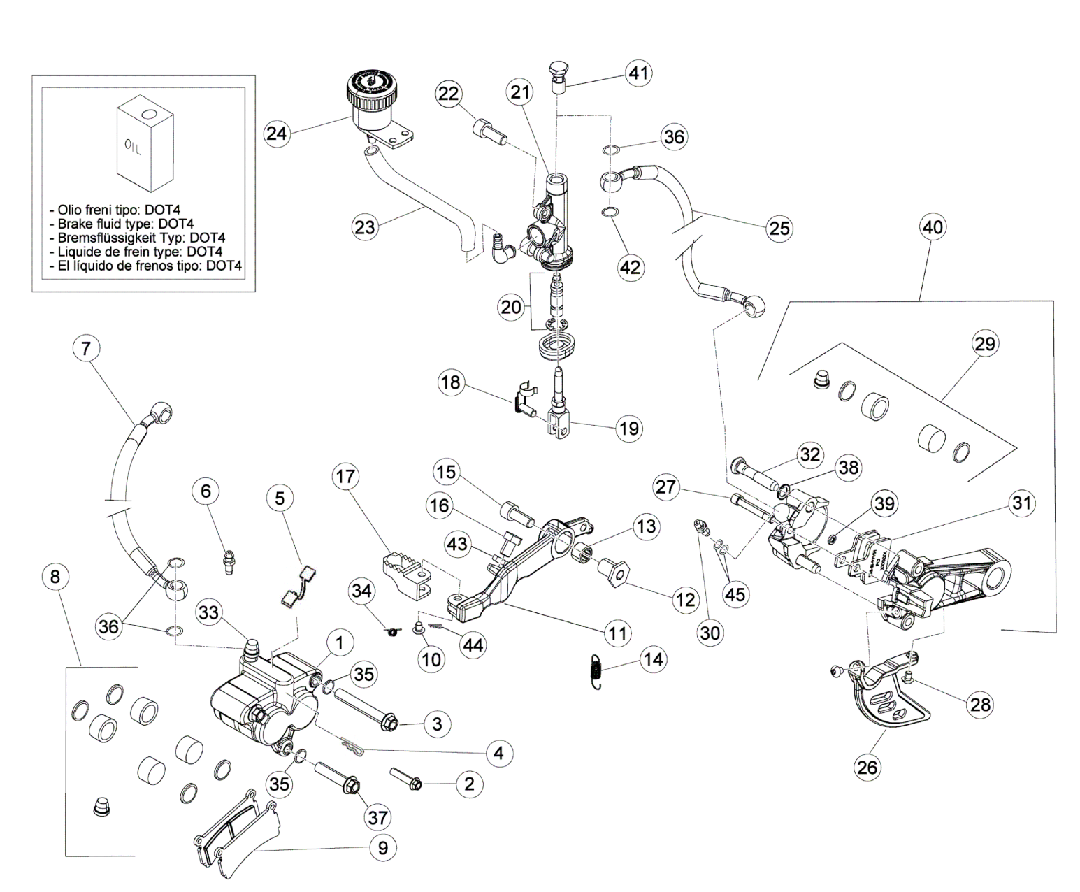 Beta OEM - Rear Brake Caliper Spring Beta OEM - Rear Brake Caliper Spring