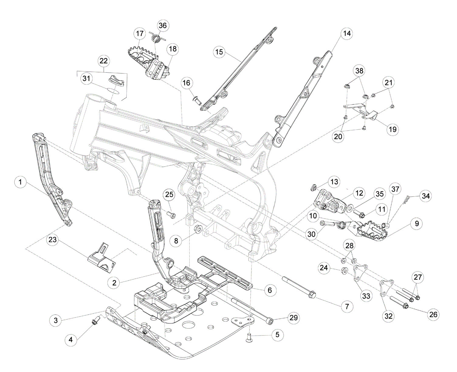SUBFRAME - FOOTRESTS