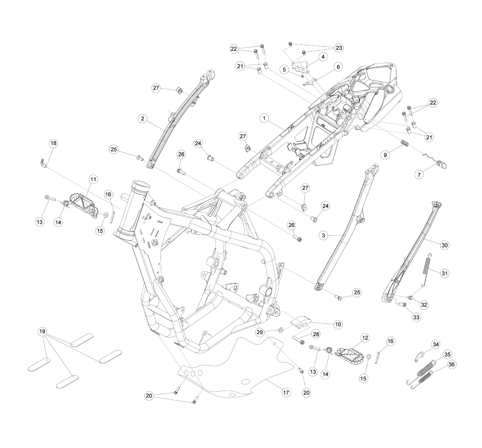 SUBFRAME - FOOTRESTS