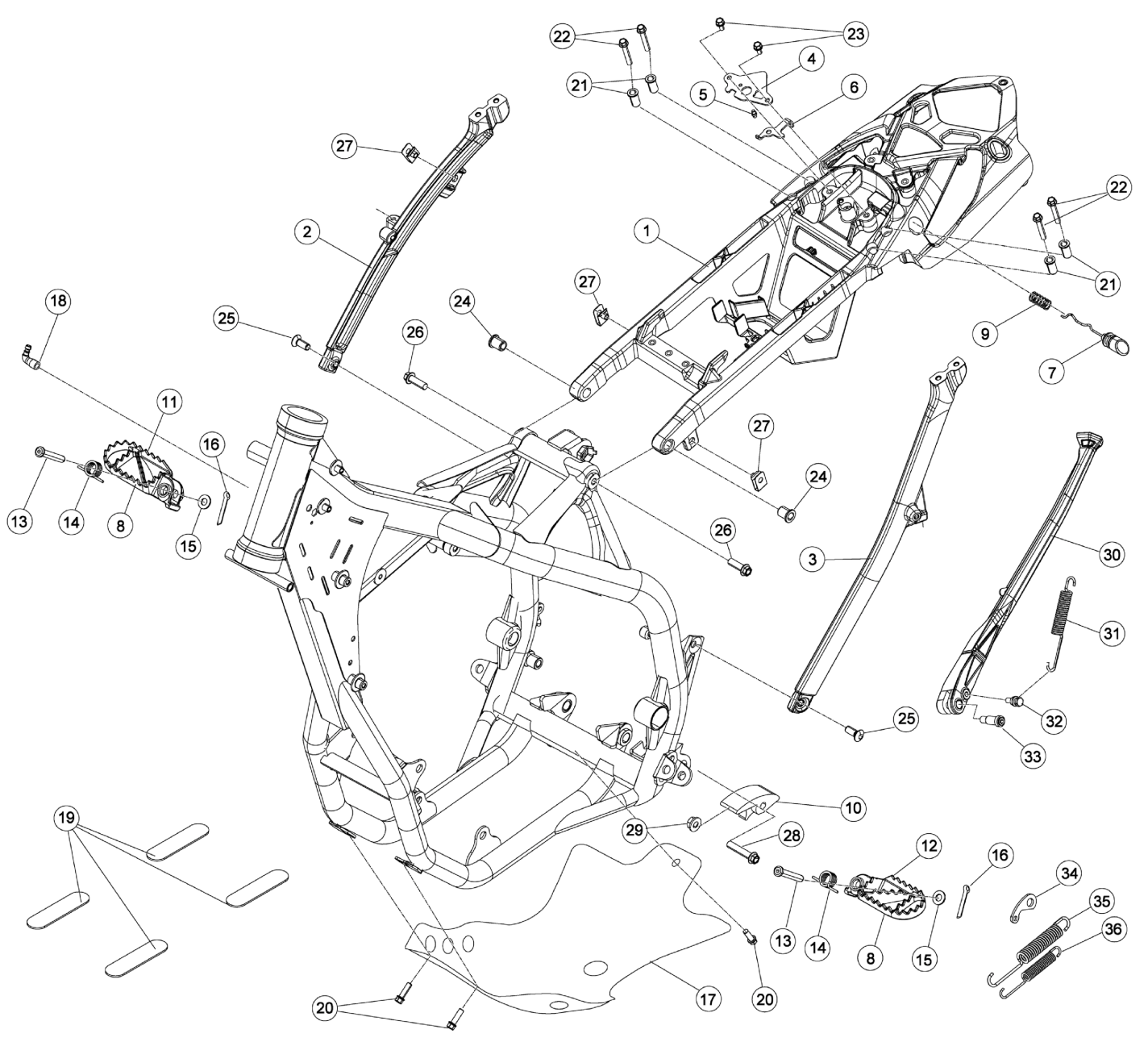 SUBFRAME - FOOTRESTS