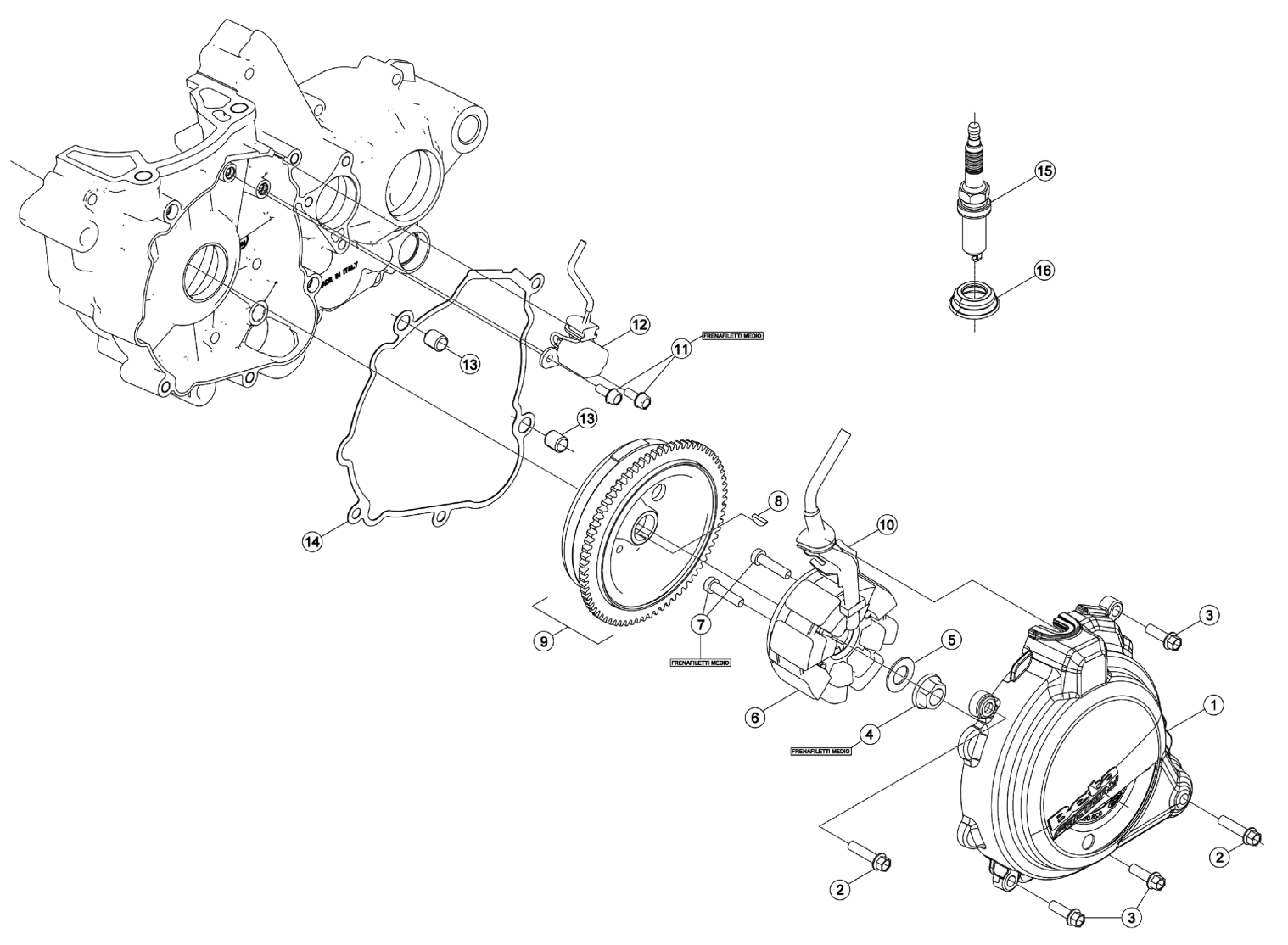 ALTERNATOR - ENGINE COVER