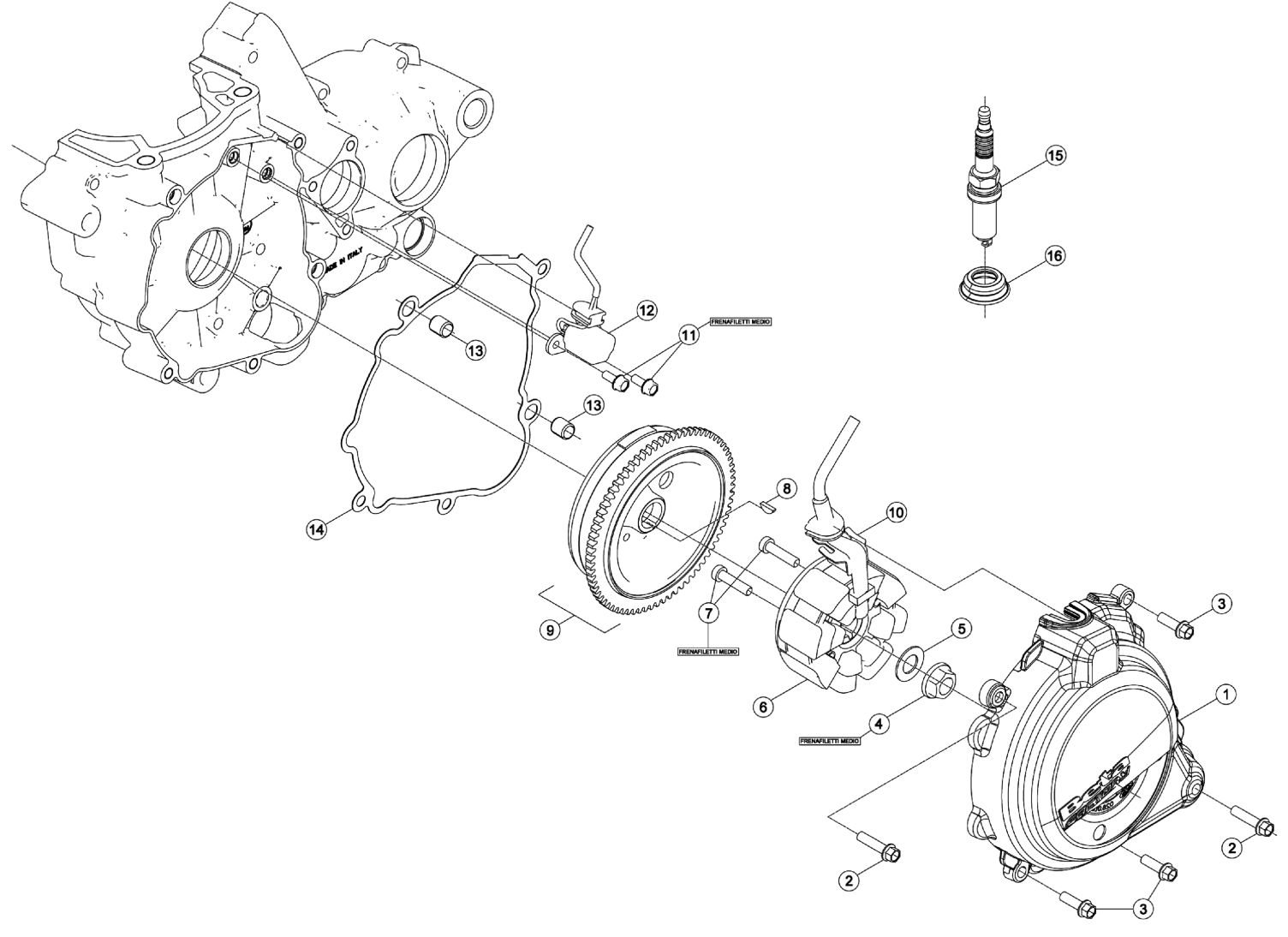 ALTERNATOR - ENGINE COVER