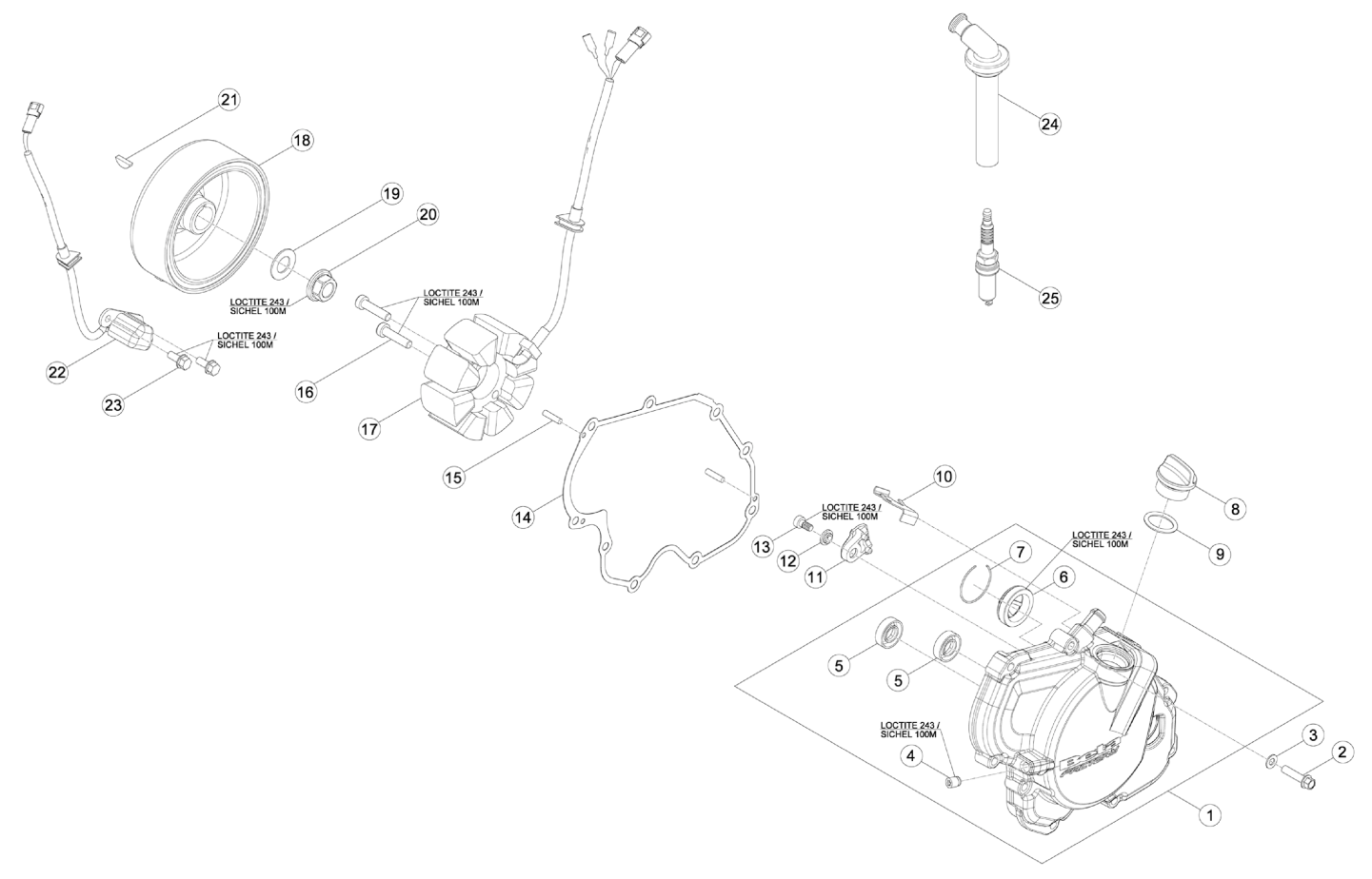 ALTERNATOR - ENGINE COVER