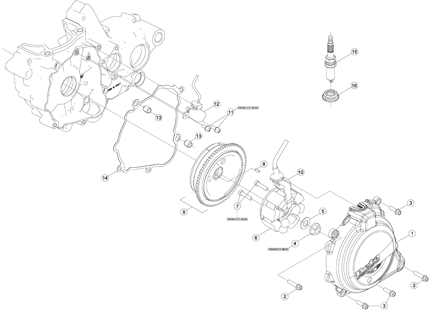 ALTERNATOR - ENGINE COVER